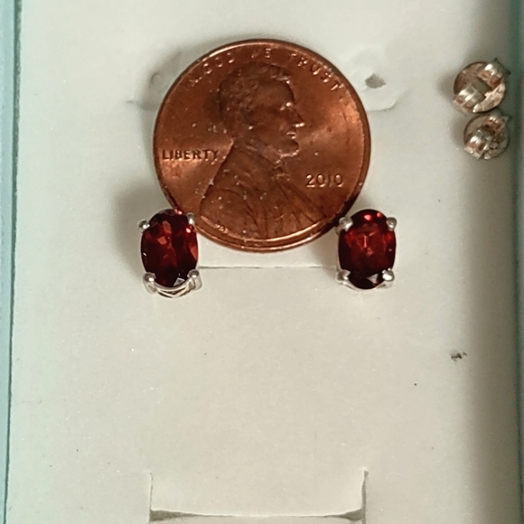 Garnet Stud Earrings - Picture 8 of 11